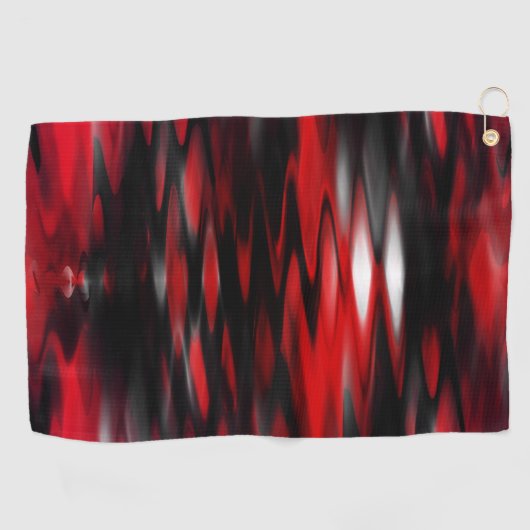 Rood, wit vormend, abstract zigzag golfhanddoek (Horizontaal)