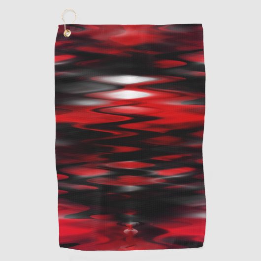 Rood, wit vormend, abstract zigzag golfhanddoek (Voorkant)
