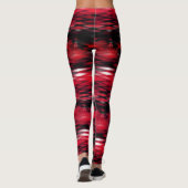 Rood, wit vormend, abstract zigzag leggings (Achterkant)
