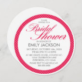 Rood wit vrijgezellenfeest ronde uitnodigingen (Voorkant / Achterkant)