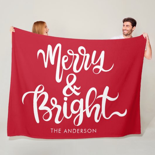 Rood & Wit Vrolijk en Helder Aangepaste Naam Fleece Deken (In situ)