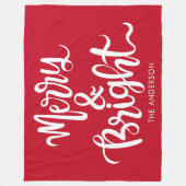 Rood & Wit Vrolijk en Helder Aangepaste Naam Fleece Deken (Voorkant)