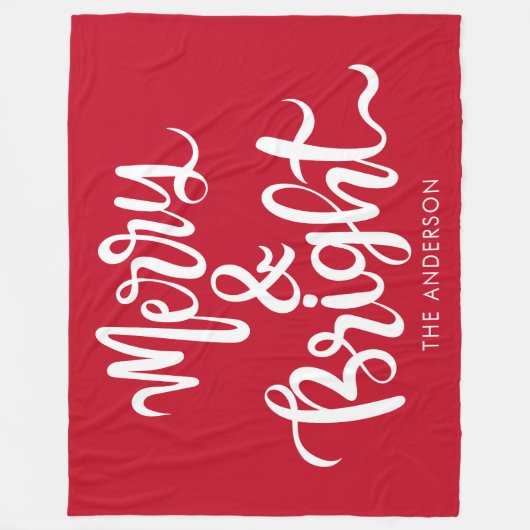 Rood & Wit Vrolijk en Helder Aangepaste Naam Fleece Deken (Voorkant)