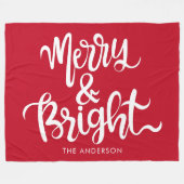 Rood & Wit Vrolijk en Helder Aangepaste Naam Fleece Deken (Voorkant (Horizontaal))