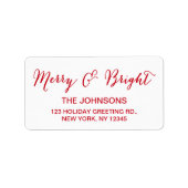 Rood Wit Vrolijk en Helder Script Vakantie Etiket (Voorkant)