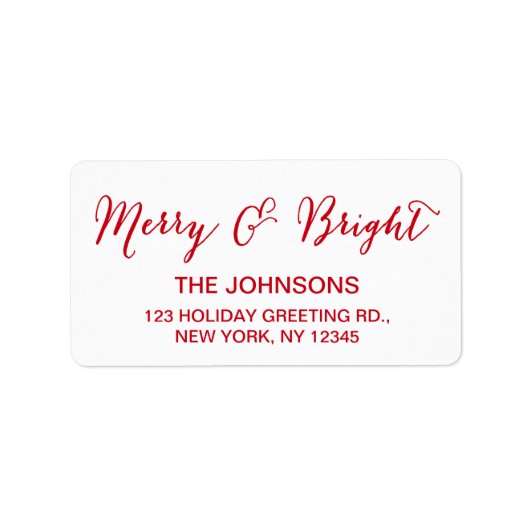 Rood Wit Vrolijk en Helder Script Vakantie Etiket (Voorkant)