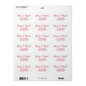 Rood Wit Vrolijk en Helder Script Vakantie Etiket (Full Sheet)
