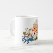 Rood Wit Vrolijk & Helder Kerstman Kerst Koffiemok (Voorkant links)