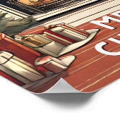 Rood wit Vrolijk kerstfeest merriest modern Poster (Hoek)