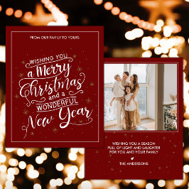 Rood Wit Vrolijk Kerstfeest Nieuwjaar Vakantie Kaa