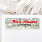 Rood Wit Vrolijk Kerstmis retour adres labels (Insitu)