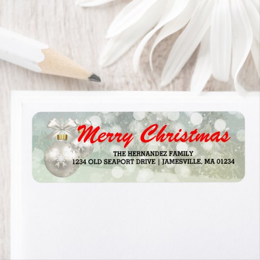 Rood Wit Vrolijk Kerstmis retour adres labels (Insitu)