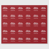 Rood wit Vrolijk Kerstplezier Cadeaupapier (Vlak)