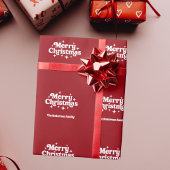 Rood wit Vrolijk Kerstplezier Cadeaupapier