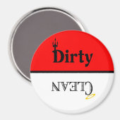 Rood/Wit vuil/Schoonmaakwasmachine Magnet (Voorkant / Achterkant)