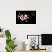 Rood Wit Vuurwerk Display Foto Poster (Thuiskantoor)