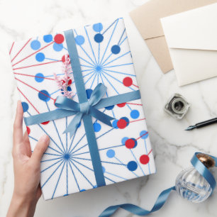 rood wit vuurwerk Patriottische partijomslag Cadeaupapier