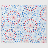 rood wit vuurwerk Patriottische partijomslag Cadeaupapier (Vlak)