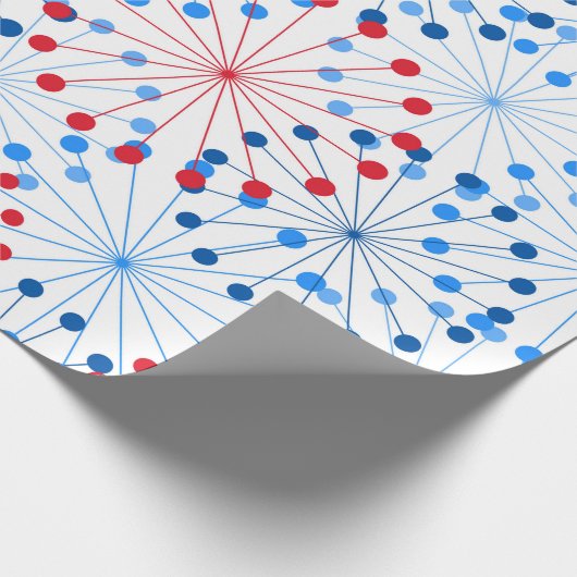 rood wit vuurwerk Patriottische partijomslag Cadeaupapier (Hoek)