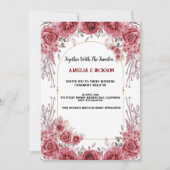 rood-wit waterverf bruiloft kaart (Voorkant)