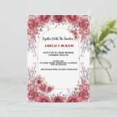 rood-wit waterverf bruiloft kaart (Staand voorkant)