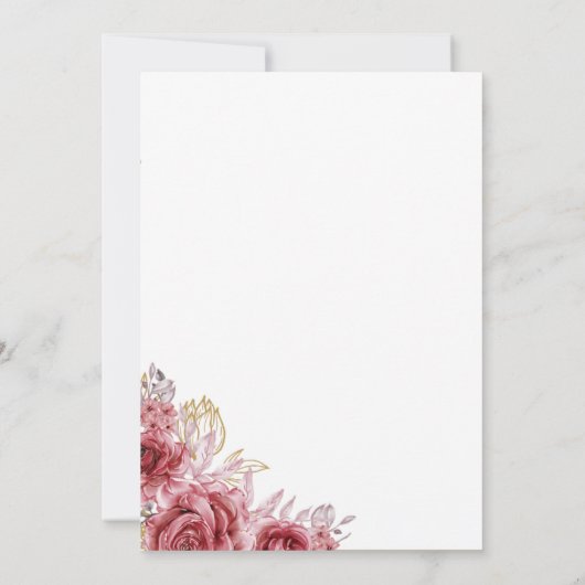 rood-wit waterverf bruiloft kaart (Achterkant)