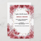 rood-wit waterverf bruiloft kaart (Voorkant / Achterkant)