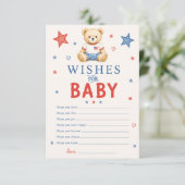 Rood Wit & Wensen voor Baby Kaart (Staand voorkant)