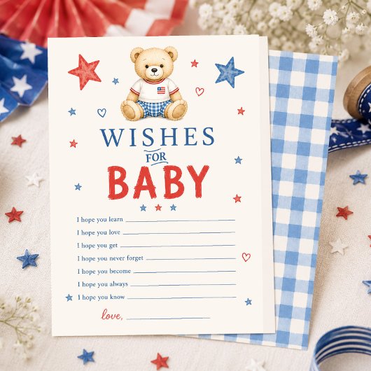 Rood Wit & Wensen voor Baby Kaart