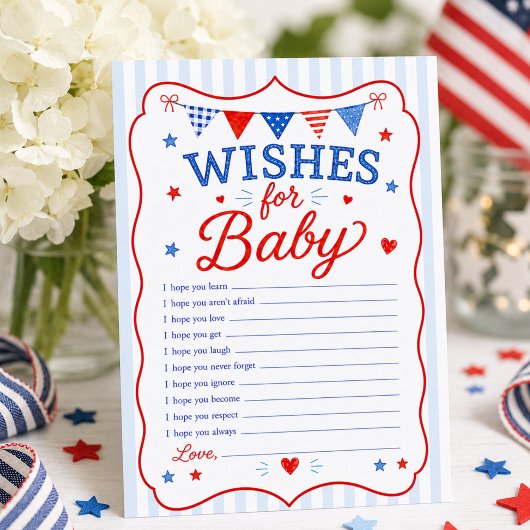 Rood Wit & Wensen voor Baby Kaart