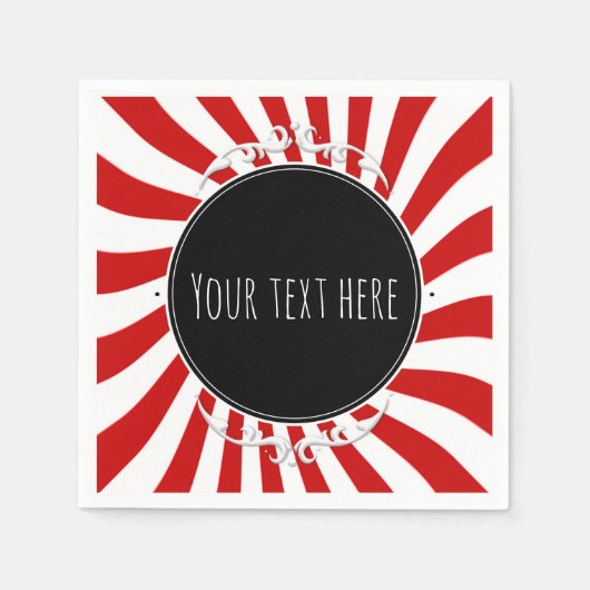 Rood & Wit Whimsical Fun Stripes Party Servetten (Voorkant)