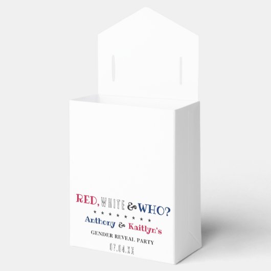 Rood, Wit & Wie? 4 juli Geslacht onthullen Partij Bedankdoosjes (Geopend)