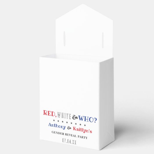 Rood, Wit & Wie? 4 juli Geslacht onthullen Partij Bedankdoosjes (Geopend)