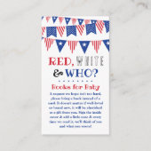 Rood, Wit & Wie? 4 juli Geslacht onthullen Partij Informatiekaartje (Voorkant)