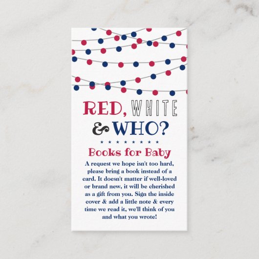 Rood, Wit & Wie? 4 juli Geslacht onthullen Partij Informatiekaartje (Voorkant)