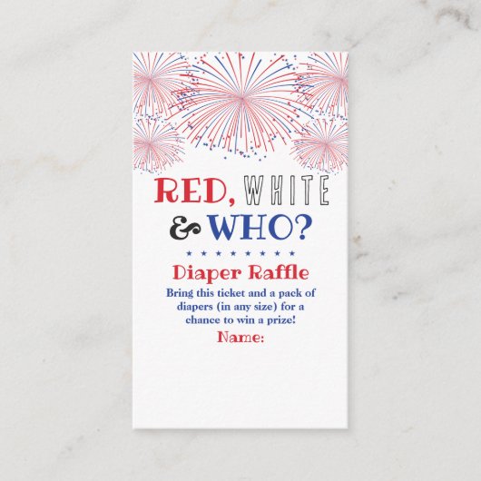 Rood, Wit & Wie? 4 juli Geslacht onthullen Partij Informatiekaartje (Voorkant)