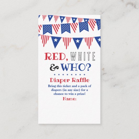 Rood, Wit & Wie? 4 juli Geslacht onthullen Partij Informatiekaartje (Voorkant)