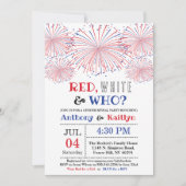 Rood, Wit & Wie? 4 juli Geslacht onthullen Partij Kaart (Voorkant)