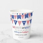 Rood, Wit & Wie? 4 juli Geslacht onthullen Partij Papieren Bekers (Voorkant)