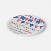 Rood, Wit & Wie? 4 juli Geslacht onthullen Partij Papieren Bordje (Gekanteld)