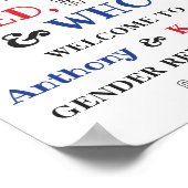 Rood, Wit & Wie? 4 juli Geslacht onthullen Partij Poster (Hoek)