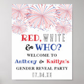 Rood, Wit & Wie? 4 juli Geslacht onthullen Partij Poster (Voorkant)