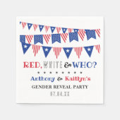 Rood, Wit & Wie? 4 juli Geslacht onthullen Partij Servet (Voorkant)