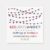 Rood, Wit & Wie? 4 juli Geslacht onthullen Partij Servet (Voorkant)