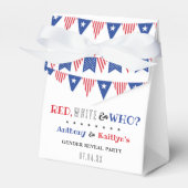 Rood, Wit & Wie? 4 juli geslacht onthulling feest Bedankdoosjes (Voorkant Zijde)