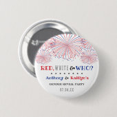 Rood, Wit & Wie? 4 juli geslacht onthulling feest Ronde Button 5,7 Cm (Voorkant /achterkant)