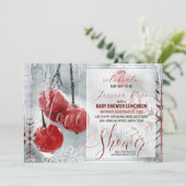 Rood Wit Winter Liefde Magic Baby shower Kaart (Staand voorkant)