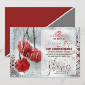 Rood Wit Winter Liefde Magic Baby shower Kaart (Voorkant / Achterkant)