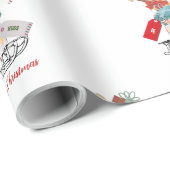 Rood Wit Winter Wonderland Vrolijk Kerstfeest Cadeaupapier (Rol Hoek)