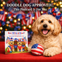 Rood Wit & Woof Patriottische Doodle Hond 4 juli 